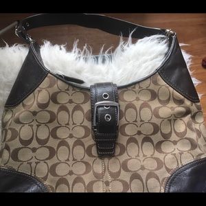 COACH SIGNATURE Buckle Shoulder Bag